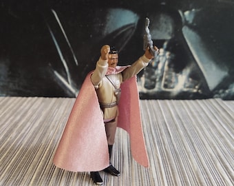 Vintage Kenner Star Wars POTF Last 17 General Lando Calrissian with Vintage Grey Palace Blaster, Repro Cape, 1985