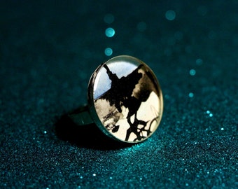 Kunst Ring, Unieke Ring, Abstracte Ring, Foto Ring, Verstelbare Ring, Hars Sieraden, Statement Ring, Geschenken voor Haar, Draagbare Kunst, ARTBYSANDRAV