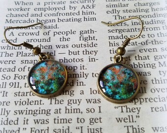 Galaxy Earrings, Small Drop Earrings, Unique Dangle Earrings, Resin Jewelry, Artisan Earrings, Gifts for Her, Wearable Art, ARTBYSANDRAV