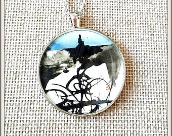 Art Necklace, Unique Necklaces for Women, Resin Jewelry, Pendant Necklace, Wearable Art, Statement Necklace, Gifts for Her, ARTBYSANDRAV