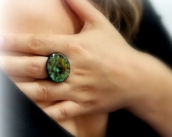 Galaxy Ring, Verstelbare Ring, Unieke Abstracte Kunst Ring, Statement Ring, Handgemaakte Hars Sieraden, Geschenken voor Haar, Draagbare Kunst, ARTBYSANDRAV