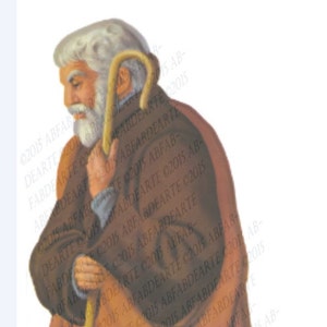 Orange Robe Shepherd - Individual Figure for DIY Full Size 16pc Outdoor Christmas Nativity Scene INSTANT Digital Download