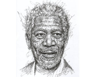 Morgan Freeman Scribble Jannys ART