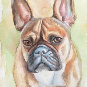 Hunde Bild Französische Bulldogge Aquarell Tier Portrait moderne Kunst Malerei Bild Jannys ART Bild 2