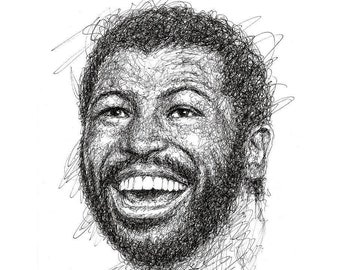 Teddy Pendergrass Portrait Scribble Jannys ART