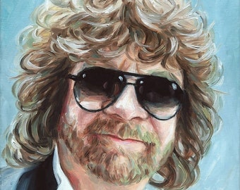 Jeff Lynne ELO Portrait Öl Malerei Fan ART Gemälde auf Leinwand