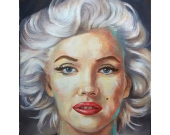 Marilyn Monroe Portrait Acryl Bild moderne Kunst Malerei Jannys ART