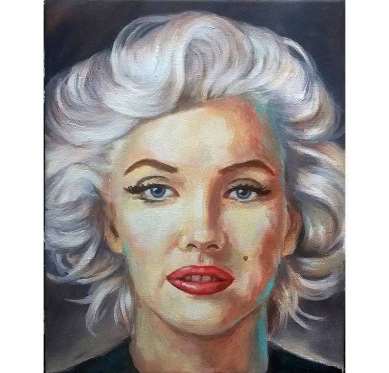Marilyn Monroe Portrait Acrylic Picture Modern Art Painting Jannys ART image 1