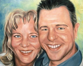 Double portrait from photo, Janny's art painting