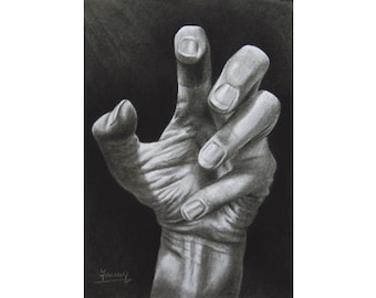 Charcoal Drawing Hand by Jannys ART Art Painting