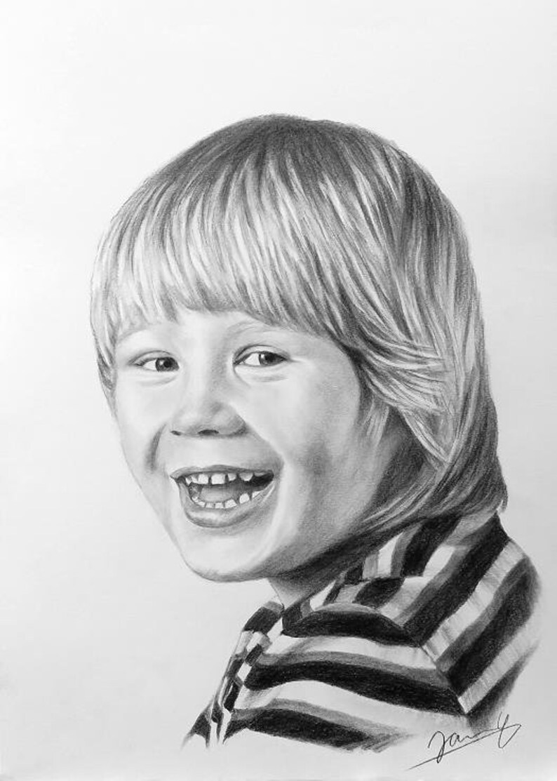 Portrait drawing from the photo as a charcoal drawing Jannys ART image 4