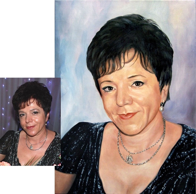 Portrait from photo 24 x 30 cm, Janny's ART oil on canvas, art painting gift image 3