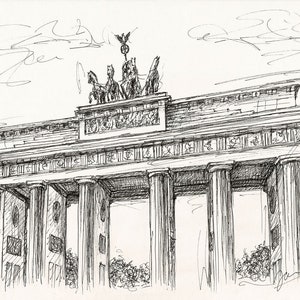 Berlin Art Brandenburg Gate 1 Original Scribble ART Drawing image 1