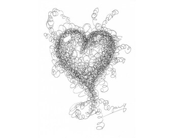 Scribble Drawing Heart 1 Jannys ART
