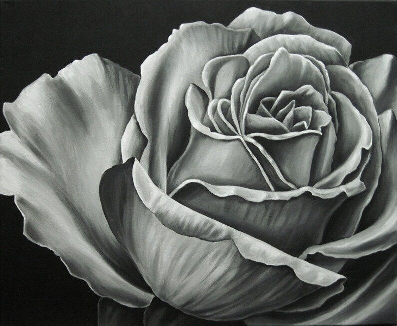 Painting Rose Picture Art Jannys ART Gift image 1