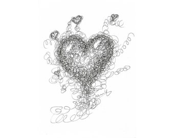 Scribble Drawing Heart 2 Jannys ART