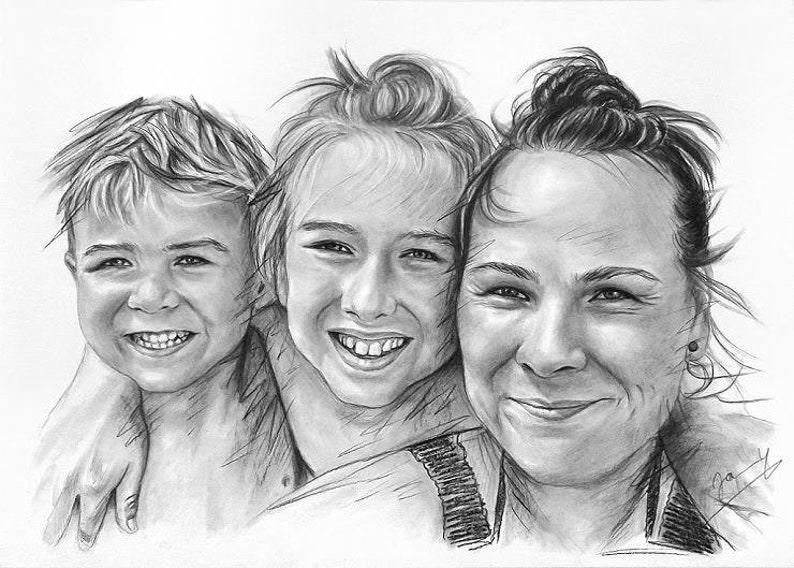 Portrait drawing from the photo as a charcoal drawing Jannys ART image 5