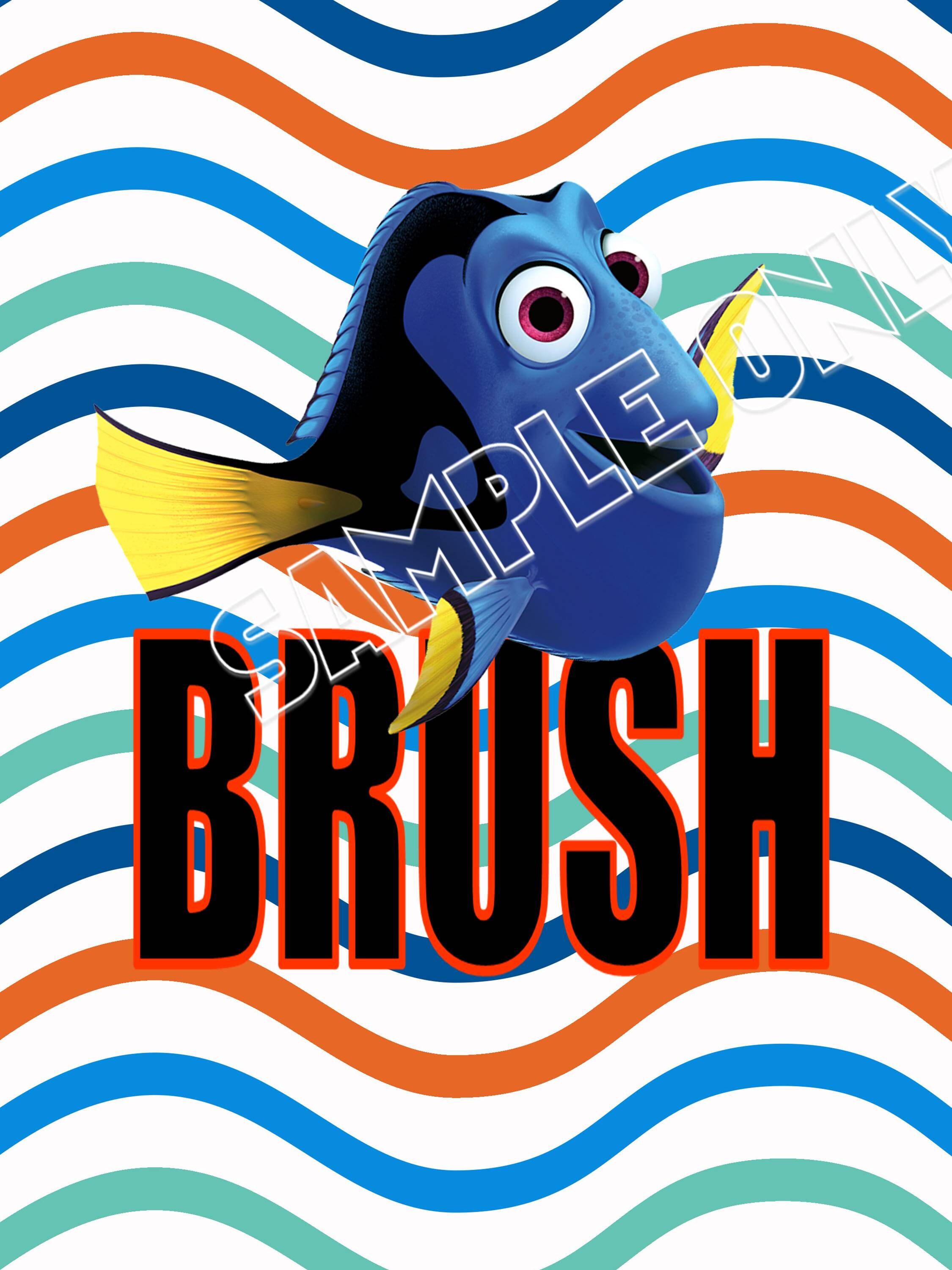 Finding Nemo Version 3 Wash Brush Floss Flush Kids Bathroom Etsy