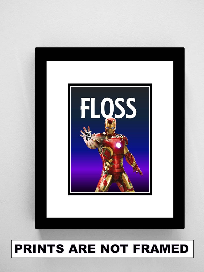 Avengers Superheroes Wash Brush Floss Flush Kids Bathroom Decor Wall Art Prints image 6