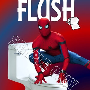 Avengers Superheroes Wash Brush Floss Flush Kids Bathroom Decor Wall Art Prints image 5