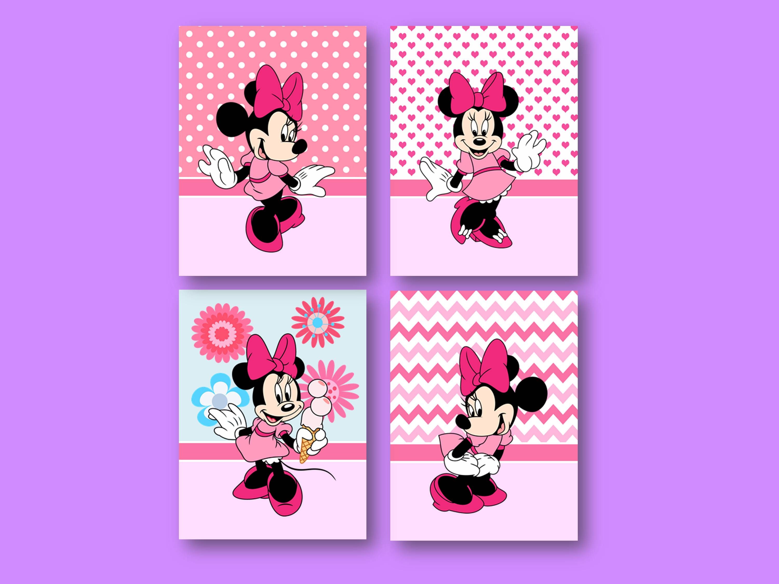 Minnie Mouse Pink Gallery 8x10 Wall Art Prints Etsy