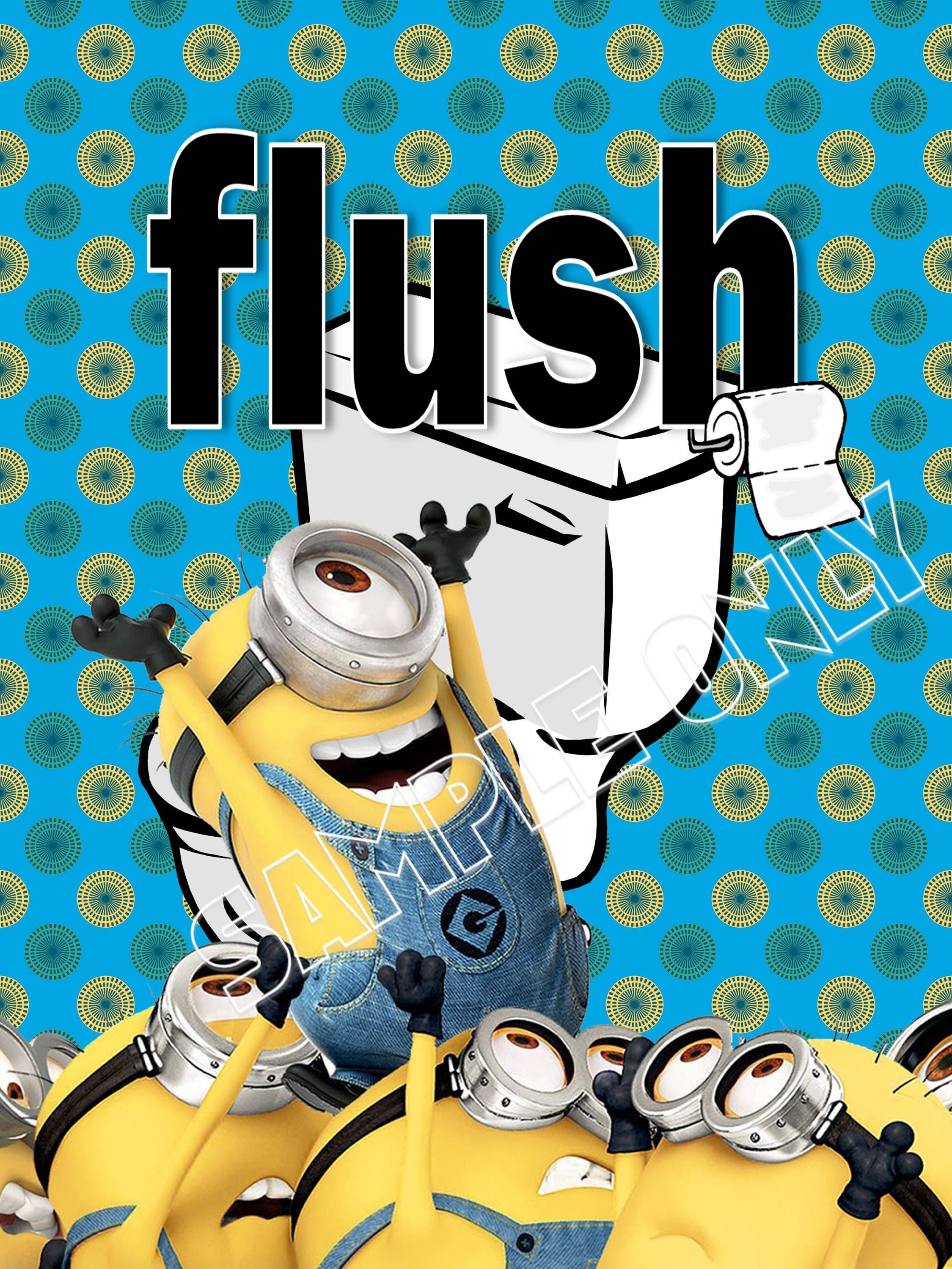 Despicable Me Minions Bathroom Prints Wash Brush Floss Flush Etsy