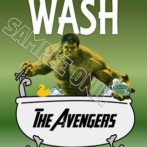 Avengers Superheroes Wash Brush Floss Flush Kids Bathroom Decor Wall Art Prints image 2