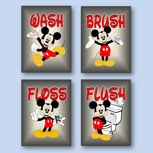 Mickey Bathroom Decor Etsy