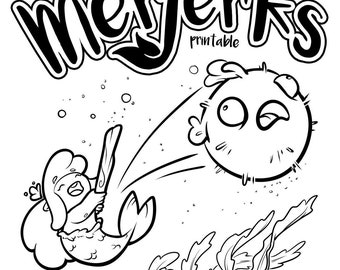 DIGITAL DOWNLOAD - Merjerks (32pg Printable Coloring Book)