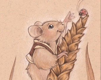 Print - "A Friend for Breakfast" 8x17in