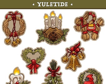 Stickers - 11 Yule Themed - 2 Sets! (22 Total Stickers)