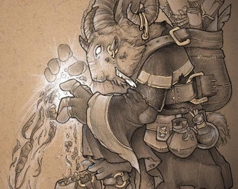 Print - "Rabu" (Caster Series) 9x12in