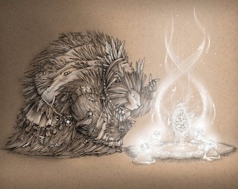 Print - "Porcu" (Caster Series) 12x9in