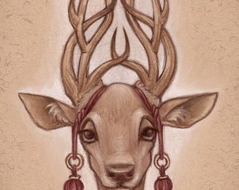 Print - "Antlered Knotwork" 8x14in