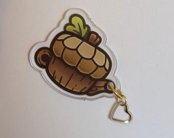 Acrylic Pin - Tumtipple Tea!   (Teapot with Heart Charm and poem with illustrations)
