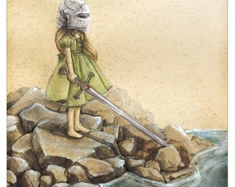 Print - 'Vow" (Little Girl with Sword) 8x10in