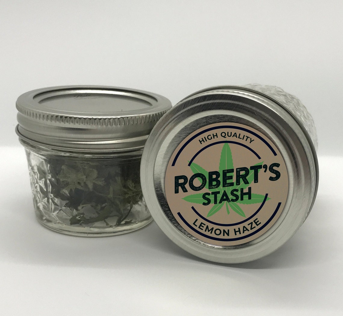 2 PERSONALIZED Marijuana Jar Labels Organize Your Etsy