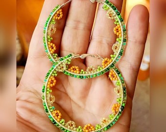 Floral Hoop Earrings