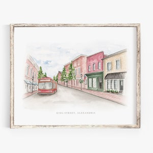 King Street, Alexandria, Virginia - Watercolor Wall Print