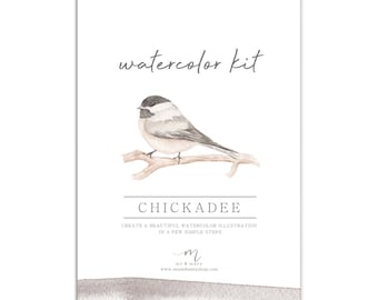 Watercolor DIY Kit - Bird Chickadee