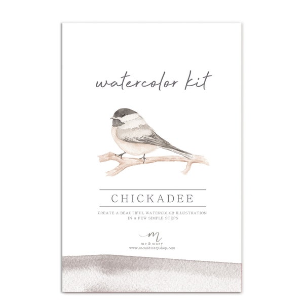 Watercolor DIY Kit - Bird Chickadee
