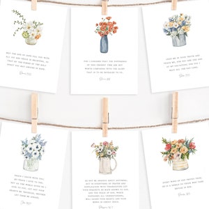 Scripture Card Set - Everyday Faith - Watercolor Illustrated Bible Verse Memory Cards Pack