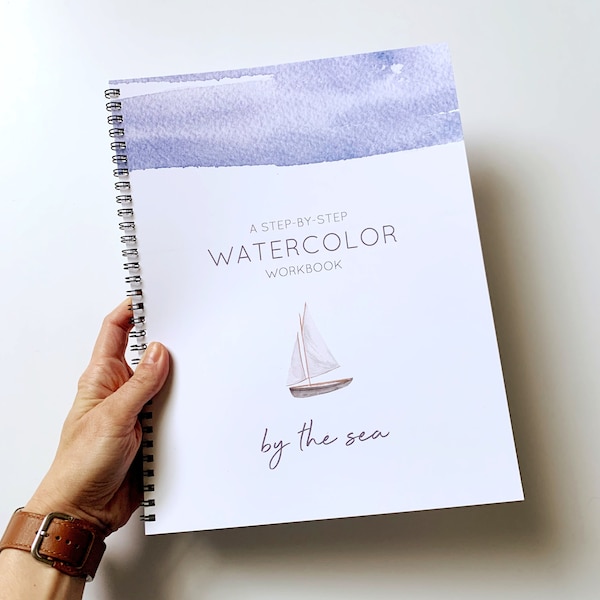 Watercolor Workbook - By the Sea - Coastal Seaside DIY Watercolor Instruction Book