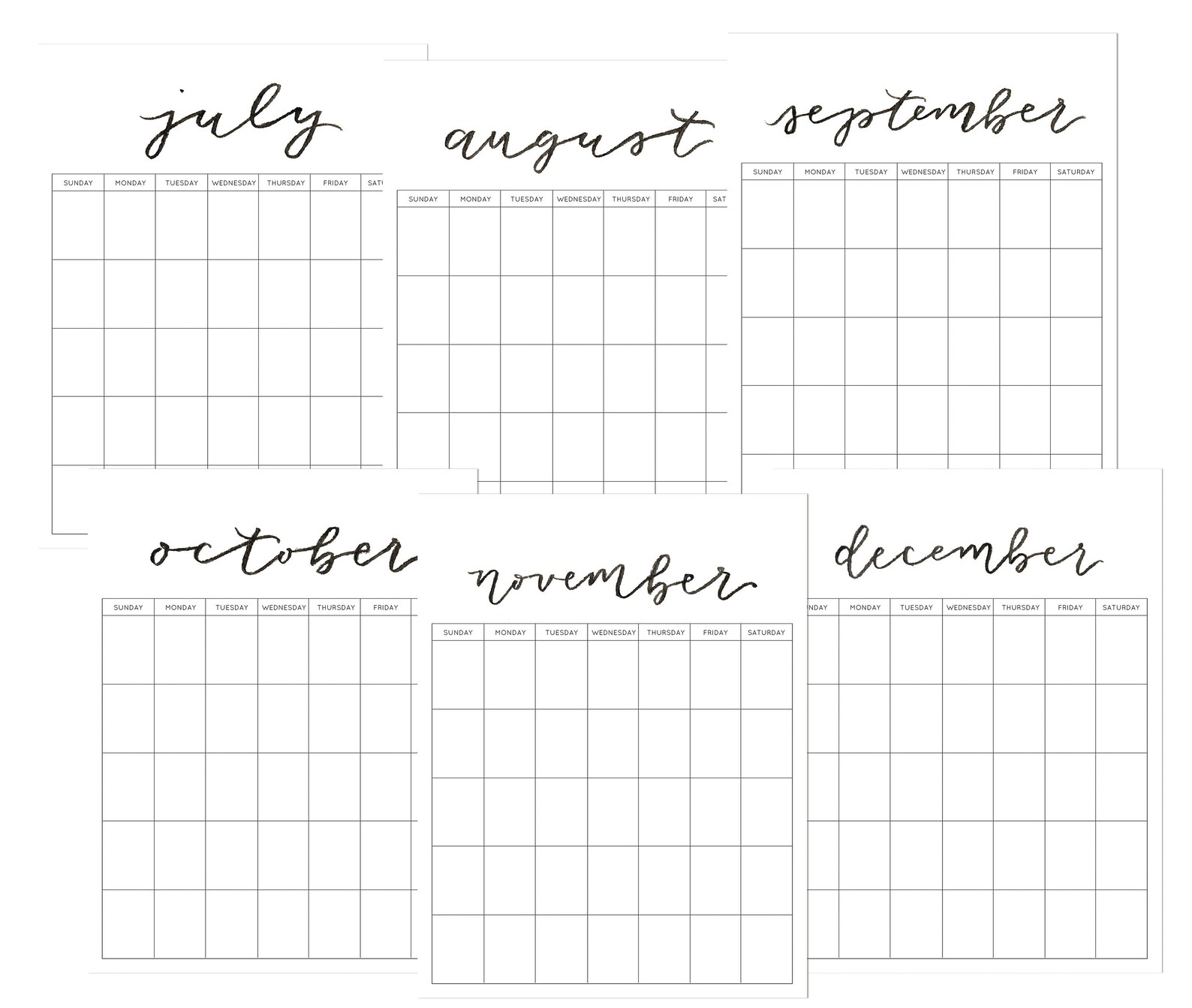 Monthly Calendar Organization Printable Monthly Yearly | Etsy