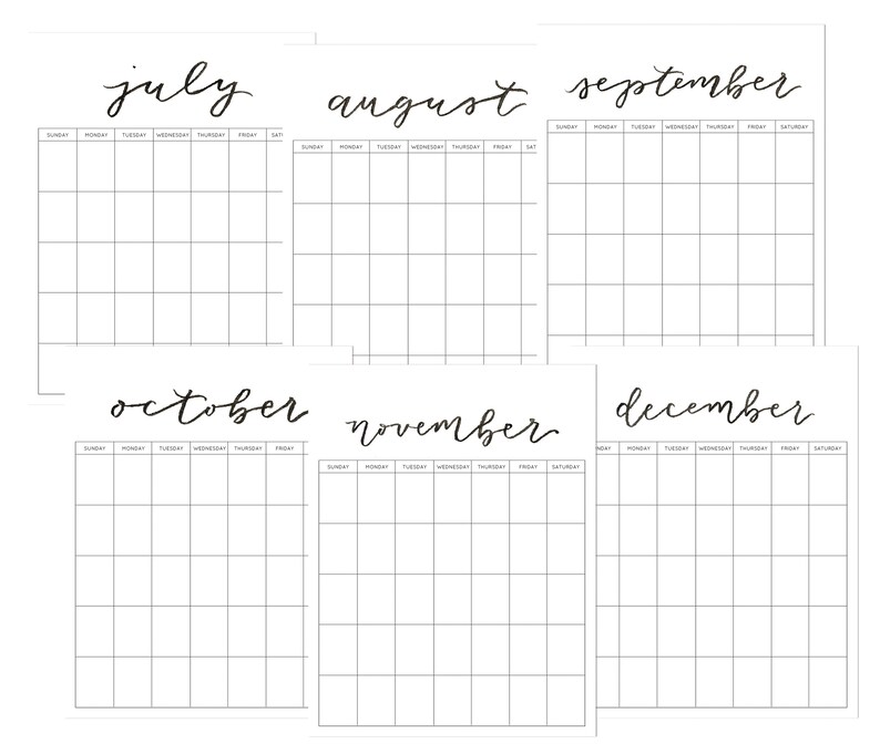 Monthly Calendar Organization Printable Monthly Yearly | Etsy
