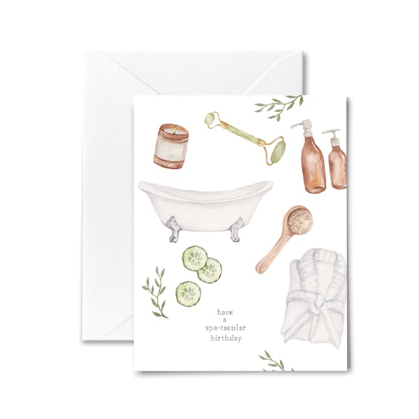 Birthday Card - Spa Day - Facial Self Care