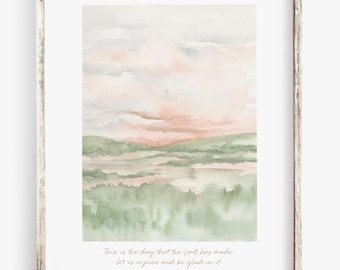 Psalm 118:24  Watercolor Art Print | Christian Scripture I