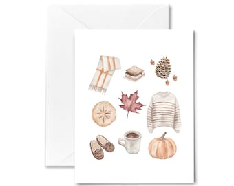 Fall Favorite Things Card: Watercolor Thanksgiving Greeting