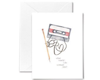 Friendship and Anniversary Card - Mix Tape I Funny Retro 80s 90s