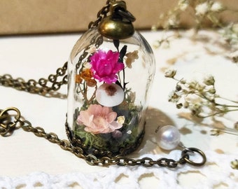Beads Necklace Thoughtful Gift Dainty Queen Anne/'s Lace Meaningful Flower Gift Romantic Gift Real Flower Necklace Christmas Gift